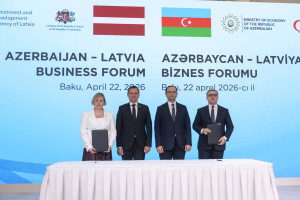 Nazir Məcnun Məmmədov Azərbaycan-Latviya biznes forumunda çıxış edib