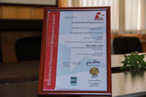 Azərbaycan Dövlət Aqrar Universiteti Azərbaycan ali təhsil müəssisələri arasında ilk dəfə İSO 21001:2018 beynəlxalq sertifikatına layiq görülüb