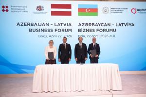 Nazir Məcnun Məmmədov Azərbaycan-Latviya biznes forumunda çıxış edib